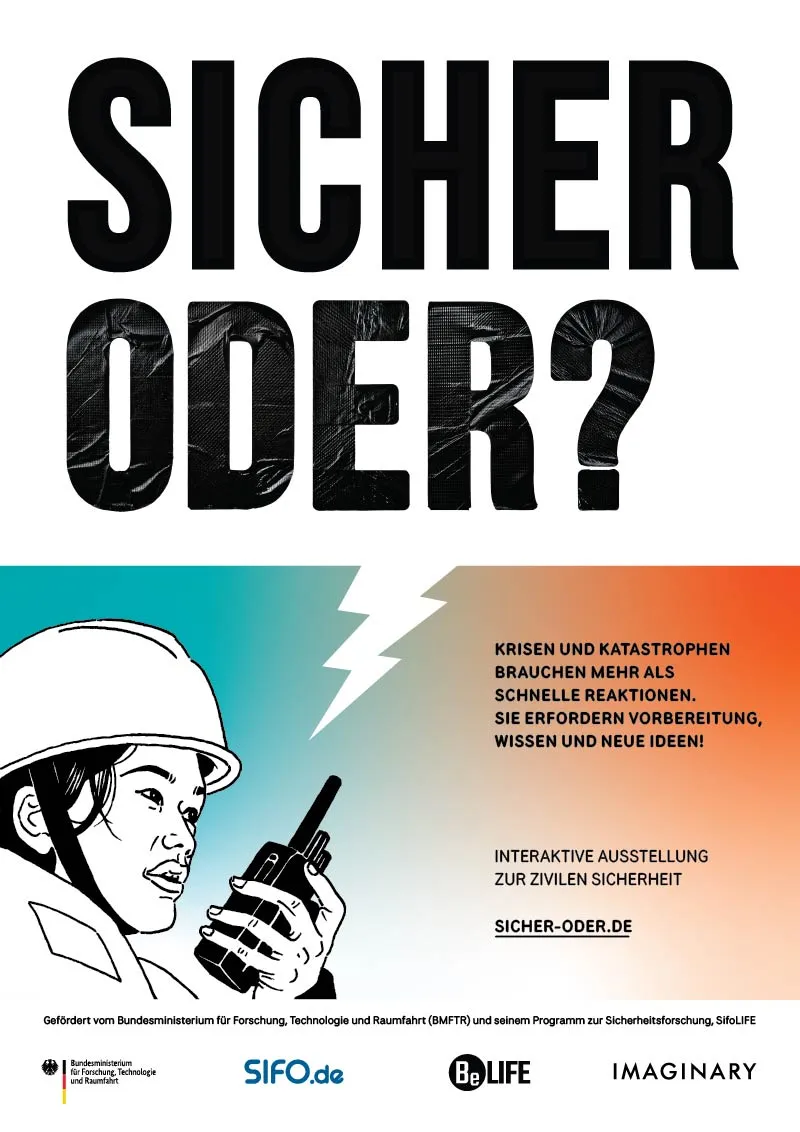 “Sicher, oder?” poster in A4 format